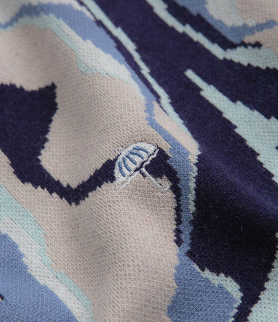 Helas Mirage Knit Crewneck Sweatshirt in Blue