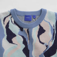 Helas Mirage Knit Crewneck Sweatshirt in Blue thumbnail