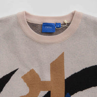 Helas Nesta Knit Crewneck Sweatshirt in Cream thumbnail