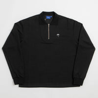 Helas Paulo Knit Quarter Zip Sweatshirt - Black thumbnail