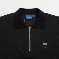 Helas Paulo Knit Quarter Zip Sweatshirt - Black thumbnail