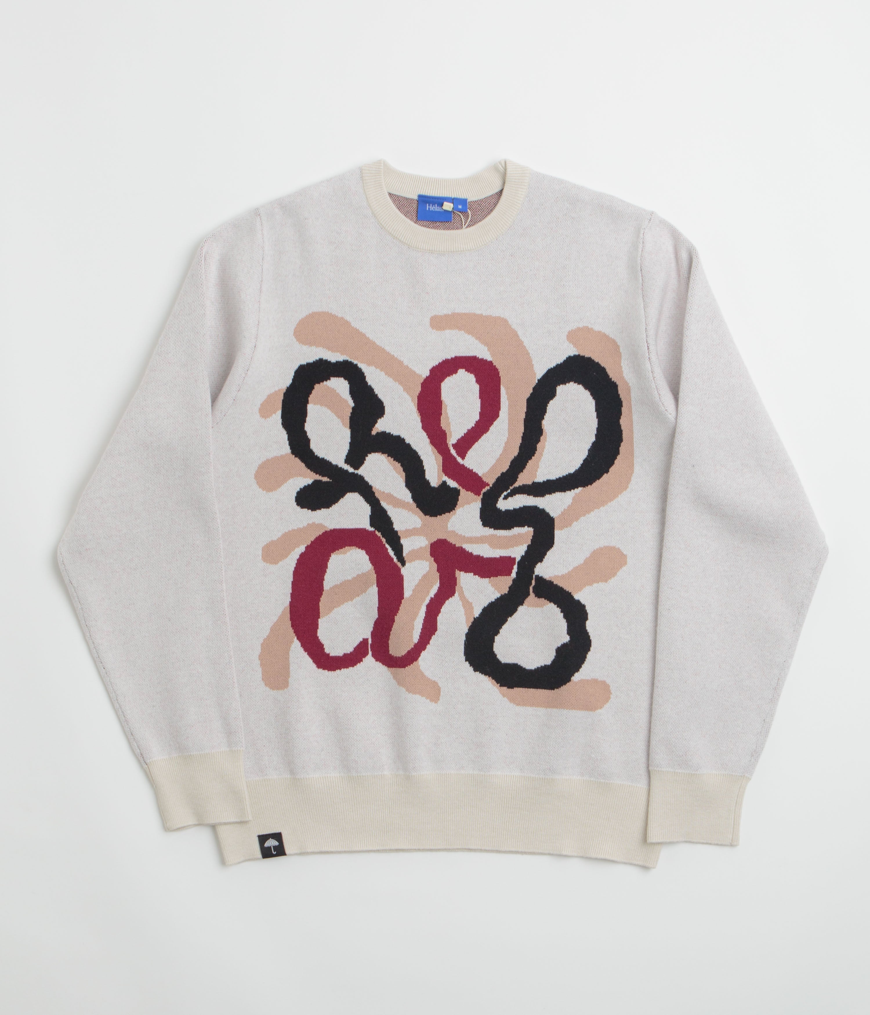 Helas Spirit Knit Crewneck Sweatshirt in Off White
