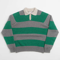 Howlin' College Is Fun Rugby Polo Shirt in Green Whisper thumbnail