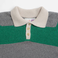 Howlin' College Is Fun Rugby Polo Shirt in Green Whisper thumbnail