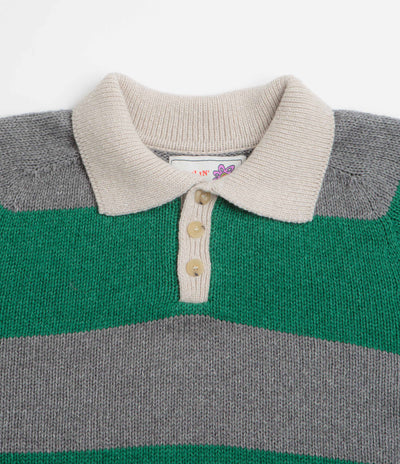 Howlin' College Is Fun Rugby Polo Shirt in Green Whisper