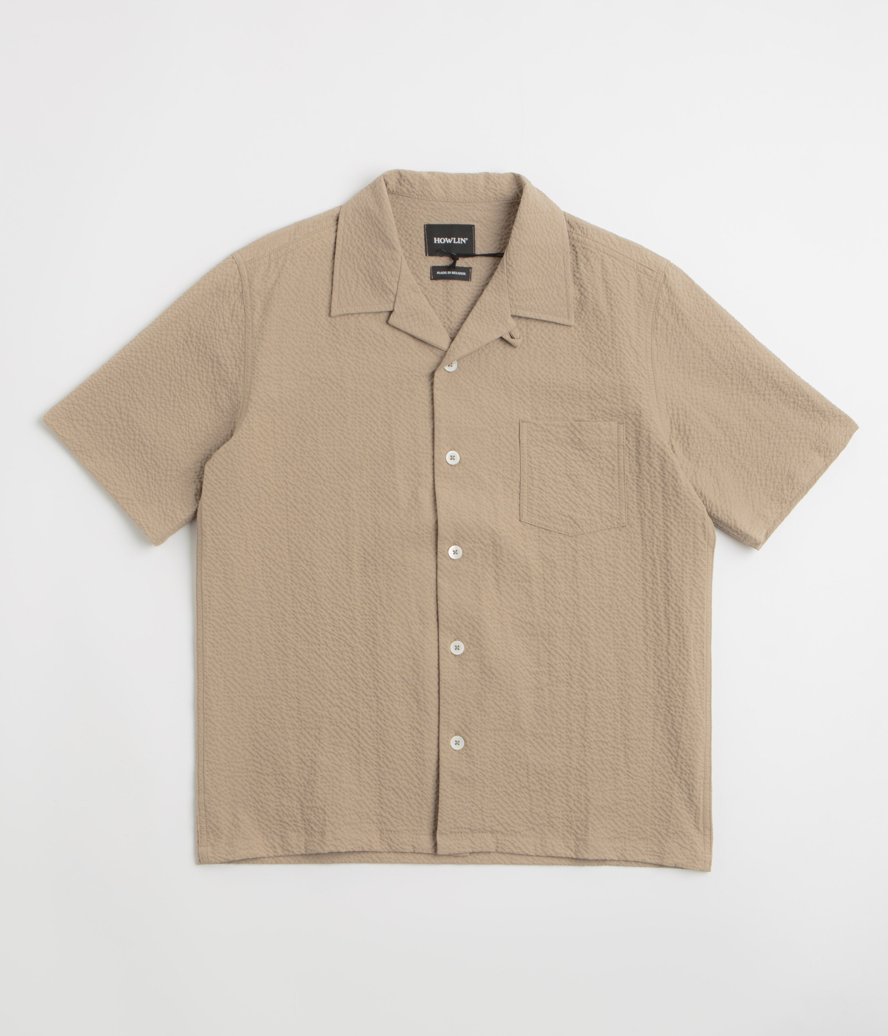 Howlin' Cocktail Short Sleeve Shirt in Biscuit Seersucker