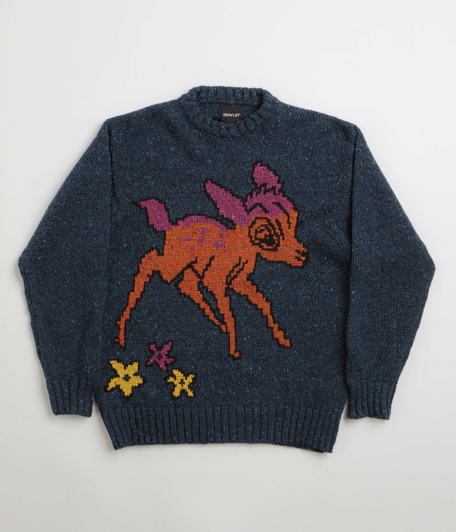 Howlin' Cosmic Deer Sweatshirt in Blue