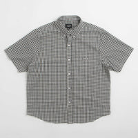 HUF 89 Micro Gingham Short Sleeve Oxford Shirt in Black and White thumbnail