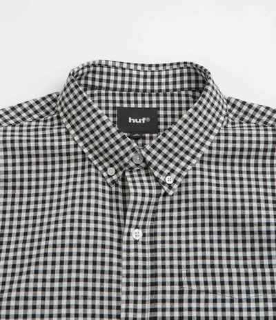 HUF 89 Micro Gingham Short Sleeve Oxford Shirt in Black and White