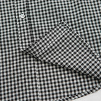 HUF 89 Micro Gingham Short Sleeve Oxford Shirt in Black and White thumbnail