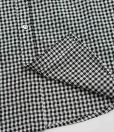 HUF 89 Micro Gingham Short Sleeve Oxford Shirt in Black and White