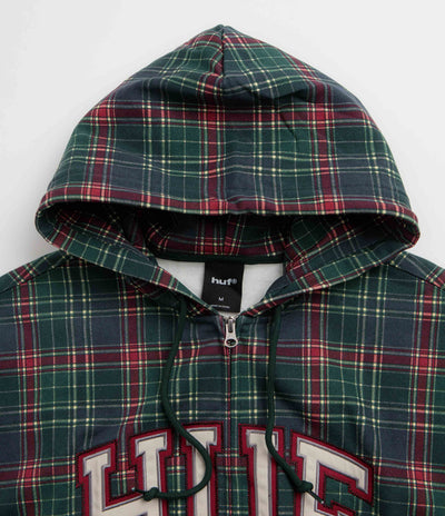 HUF Arch Plaid Full Zip Hoodie - Forest