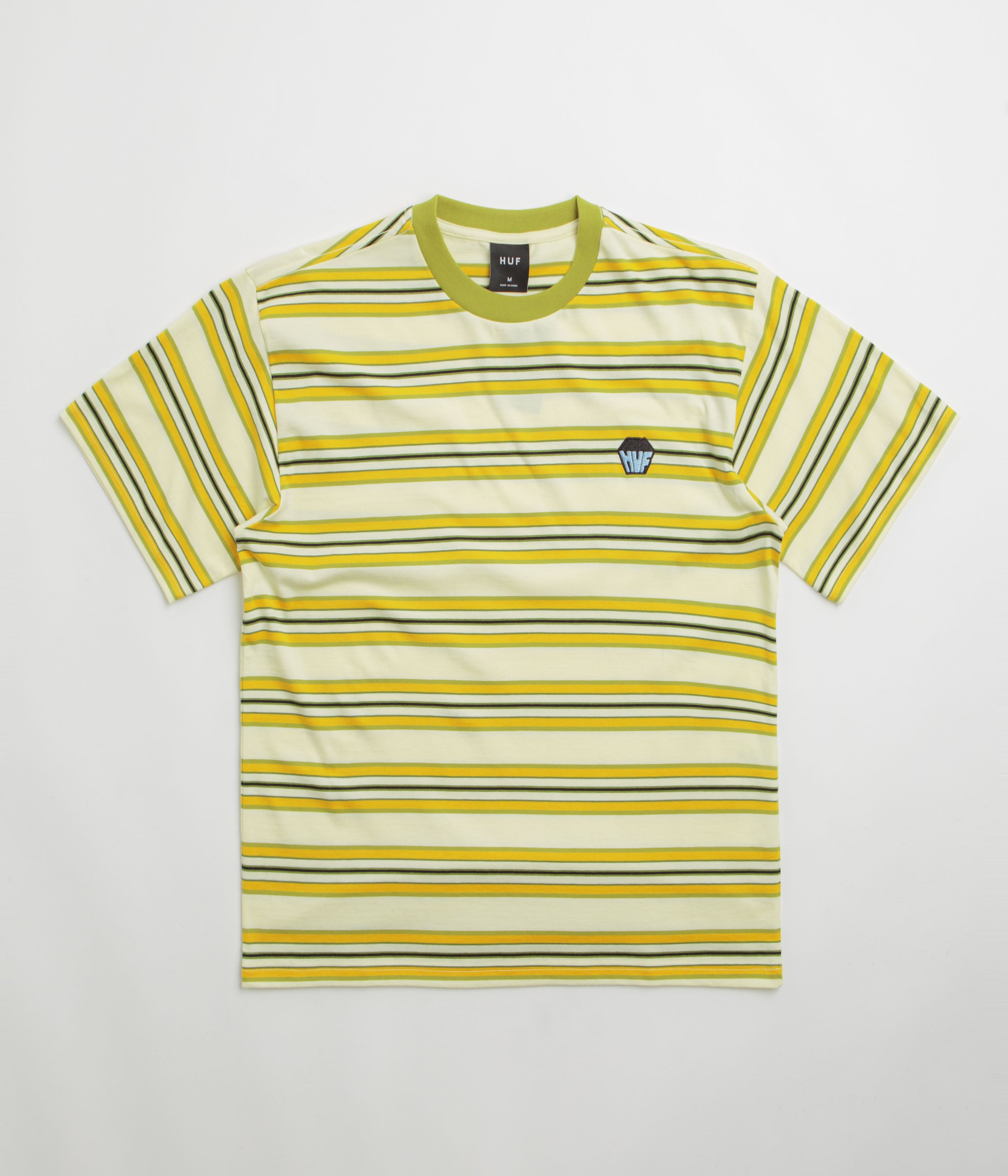 HUF Big Block Stripe T-Shirt in Pale Yellow