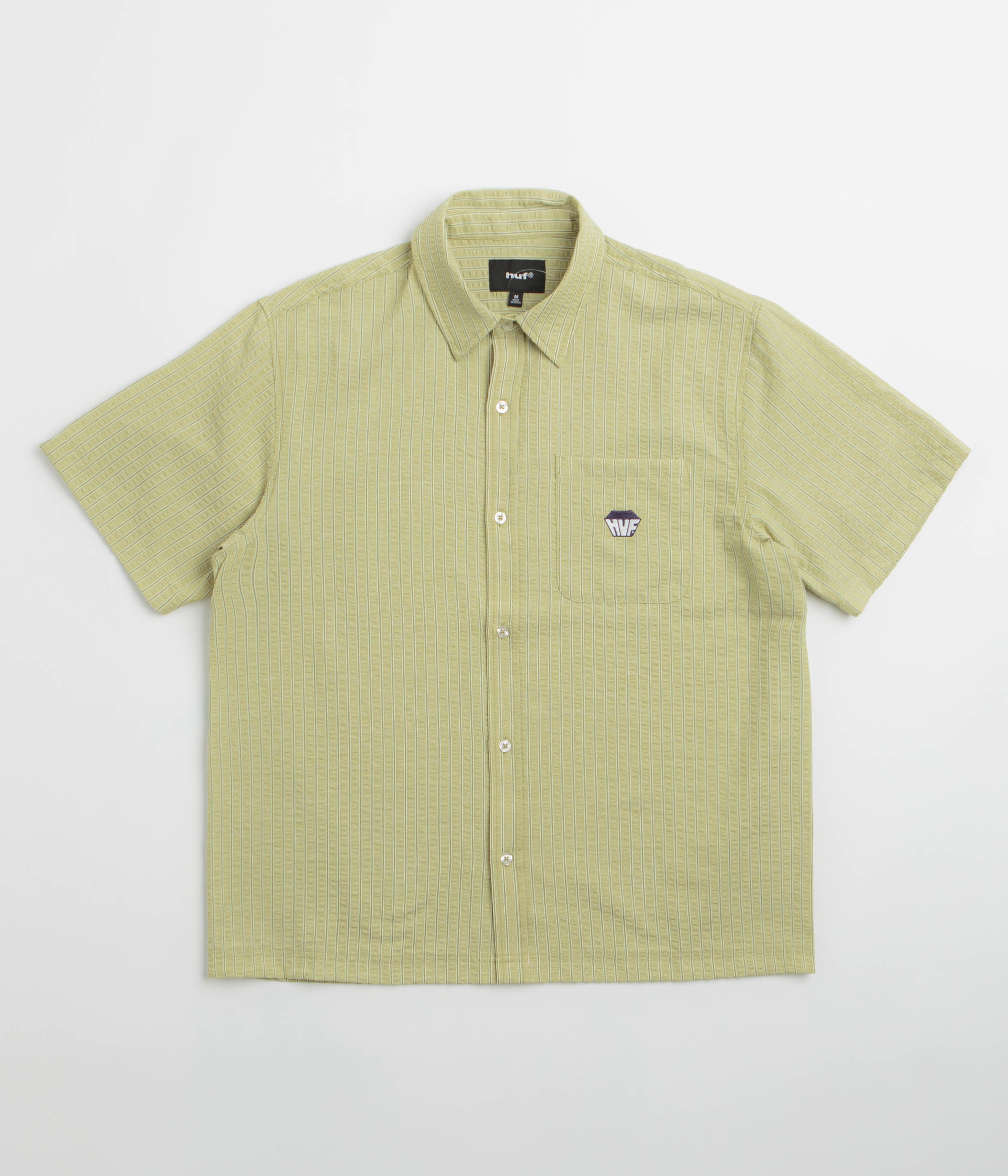 HUF Big Block Striped Short Sleeve Shirt - Dried Herb