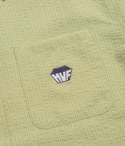HUF Big Block Striped Short Sleeve Shirt - Dried Herb