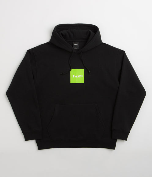 HUF Box Logo Hoodie - Black / Huf Green