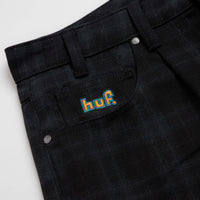 HUF Cromer Plaid Pants - Black thumbnail