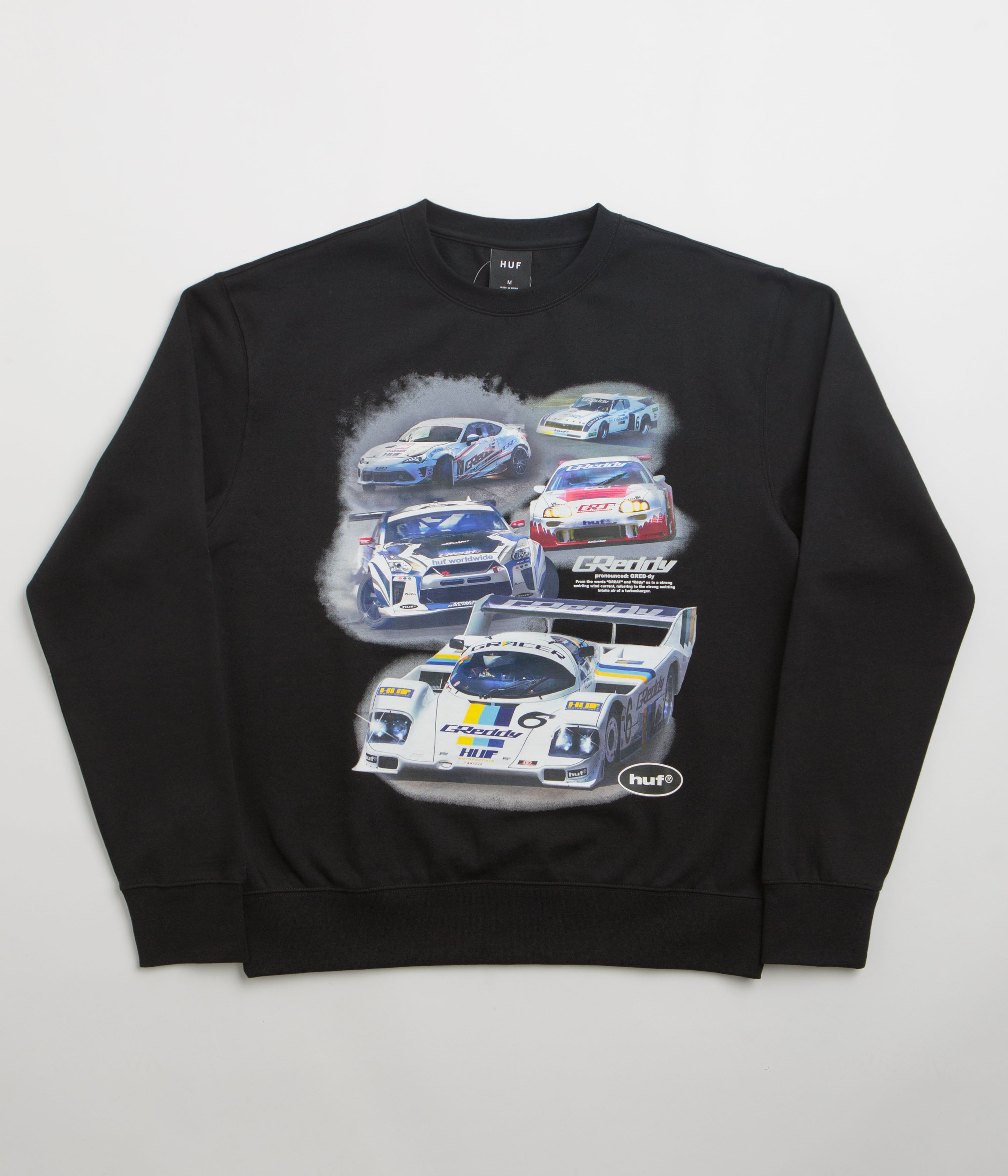 HUF Greddy Showcase Crewneck Sweatshirt in Black