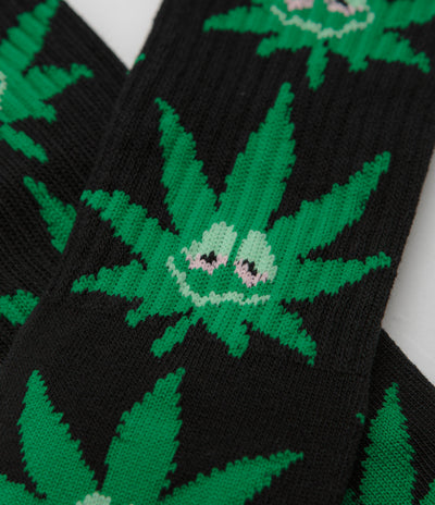 HUF Green Buddy PL Socks in Black