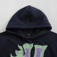 HUF Heat Wave Hoodie Navy Flatspot