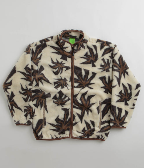 HUF Lowell Jacquard Sherpa Zip Fleece - Natural