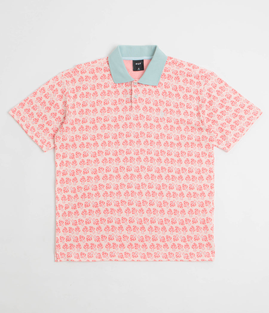 HUF Microdose Knit Polo Shirt in Red