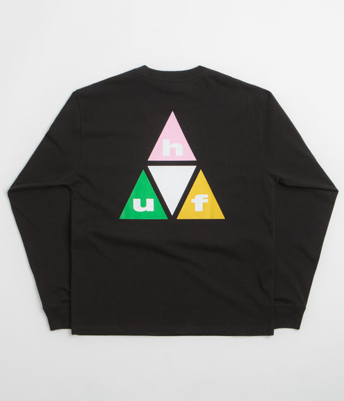 HUF Prism Triple Triangle Long Sleeve T-Shirt - Black / White