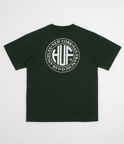 HUF Regional T-Shirt in Forest Green and White