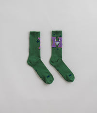 HUF Sassy H Crew Socks in Forest Green