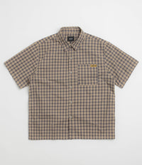 HUF Stretch Micro Plaid Short Sleeve Shirt in Clay