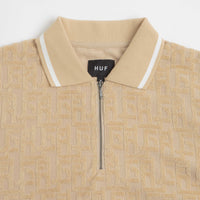 HUF Tether Jacquard 1/4 Zip Polo Shirt in Twill thumbnail