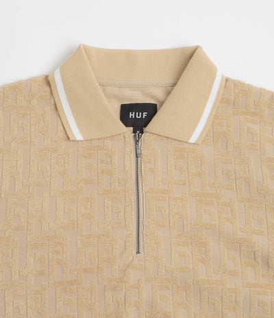 HUF Tether Jacquard 1/4 Zip Polo Shirt in Twill