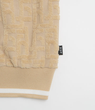 HUF Tether Jacquard 1/4 Zip Polo Shirt in Twill