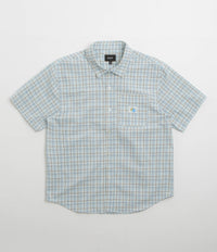 HUF Total Eclipse Plaid Short Sleeve Shirt in Light Blue