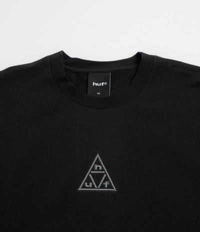 HUF Triple Triangle Embroidered Crewneck Sweatshirt - Black / Grey