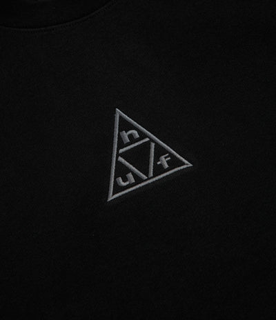 HUF Triple Triangle Embroidered Crewneck Sweatshirt - Black / Grey