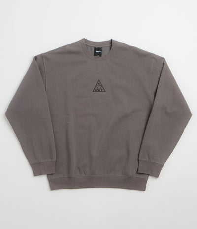 HUF Triple Triangle Embroidered Crewneck Sweatshirt - Dark Earth / Brown