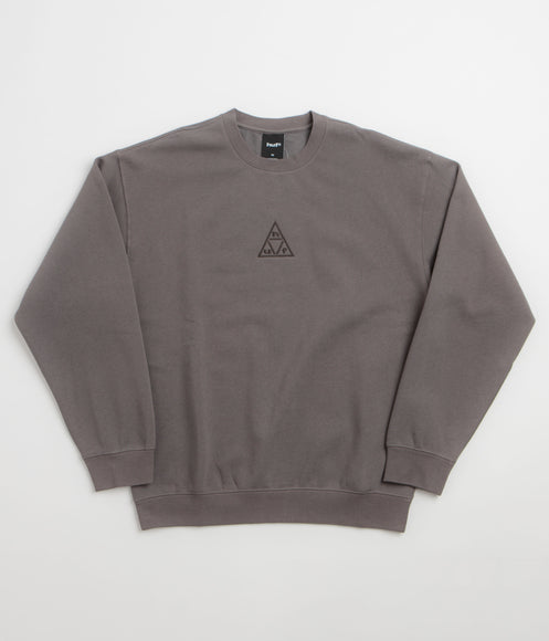 HUF Triple Triangle Embroidered Crewneck Sweatshirt - Dark Earth / Brown
