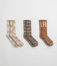 HUF Variety Socks (3 Pack) in Brown