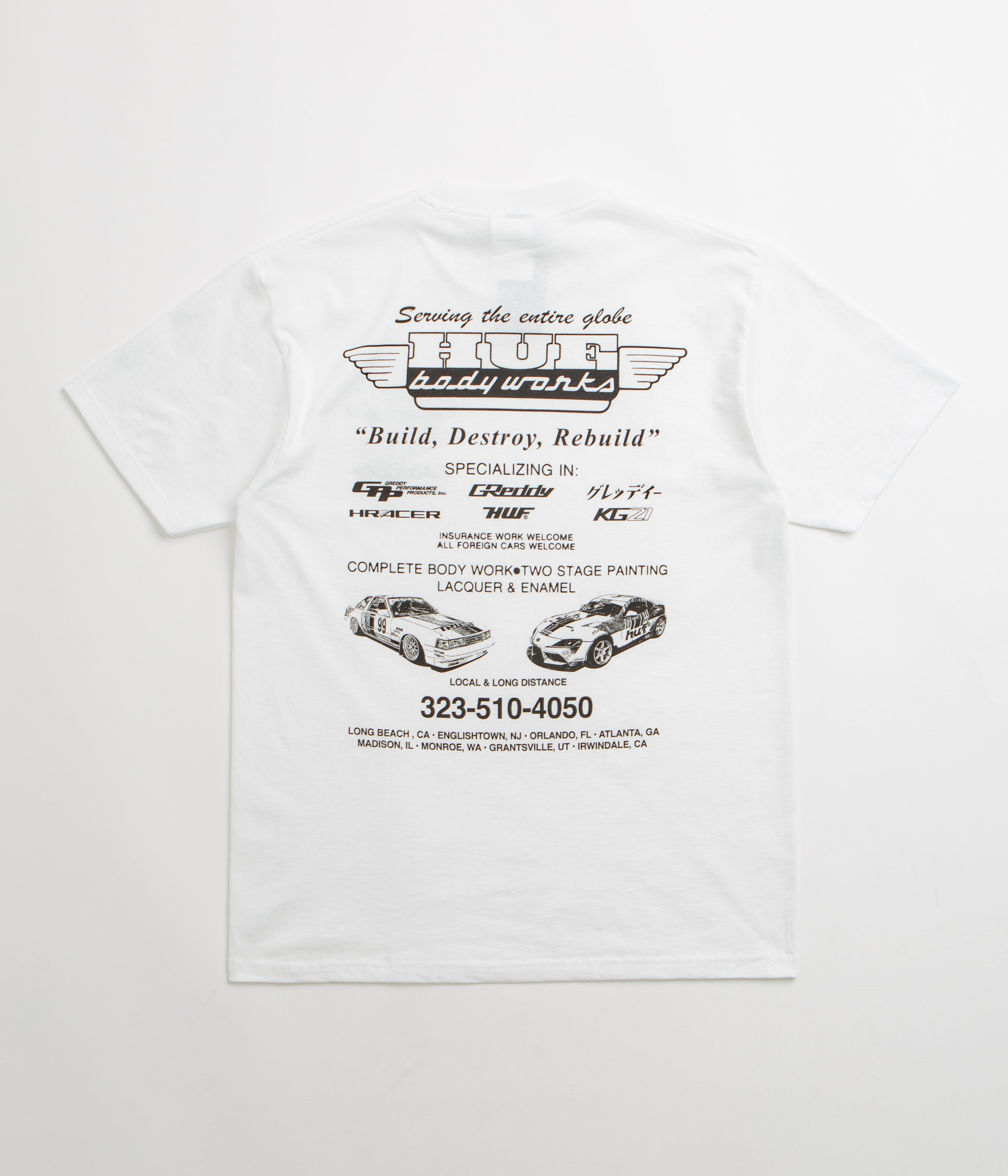 HUF x GReddy Body Works T-Shirt in White