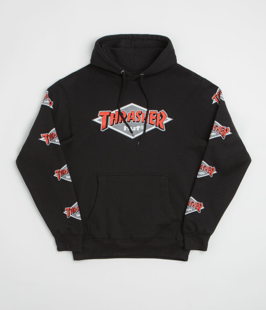 HUF x Thrasher Logo Hoodie - Black