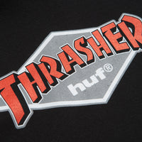 HUF x Thrasher Logo Hoodie - Black thumbnail