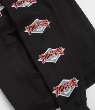 HUF x Thrasher Logo Hoodie - Black