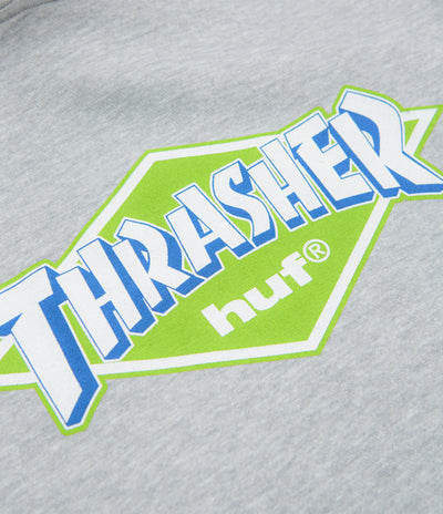 HUF x Thrasher Logo Hoodie - Heather Grey