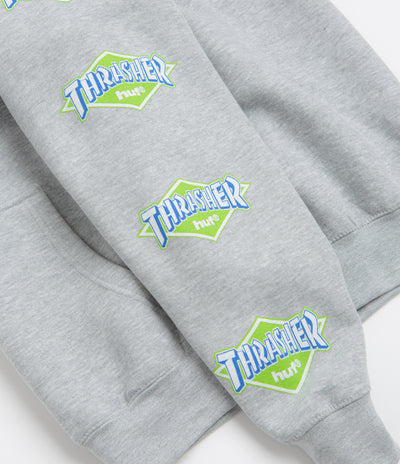 HUF x Thrasher Logo Hoodie - Heather Grey