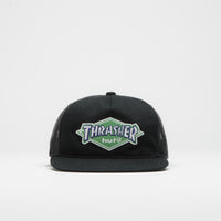 HUF x Thrasher Logo Twill Trucker Cap - Black thumbnail