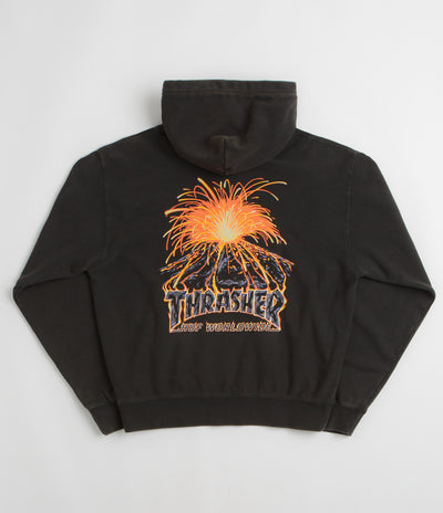 HUF x Thrasher Meltdown Hoodie - Washed Black