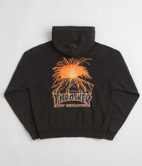 HUF x Thrasher Meltdown Hoodie - Washed Black
