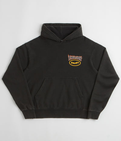HUF x Thrasher Meltdown Hoodie - Washed Black