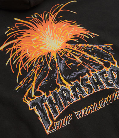 HUF x Thrasher Meltdown Hoodie - Washed Black